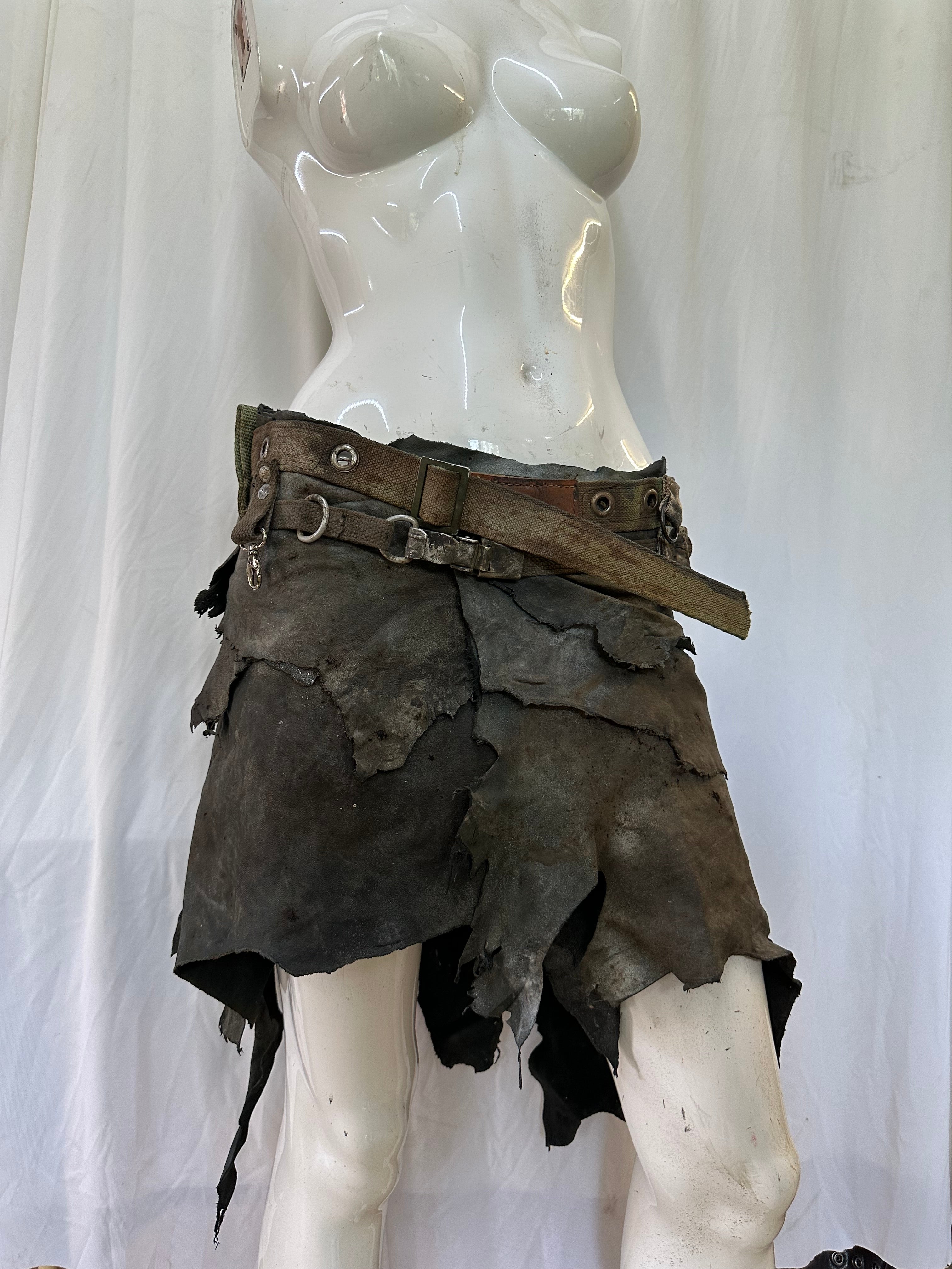 Leather post apocaliptic skirt