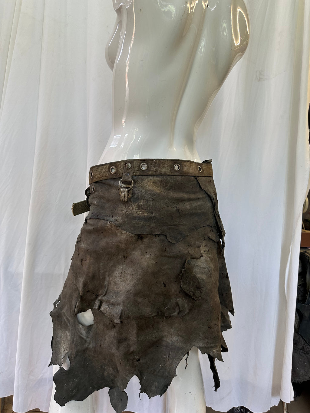 Leather post apocaliptic skirt