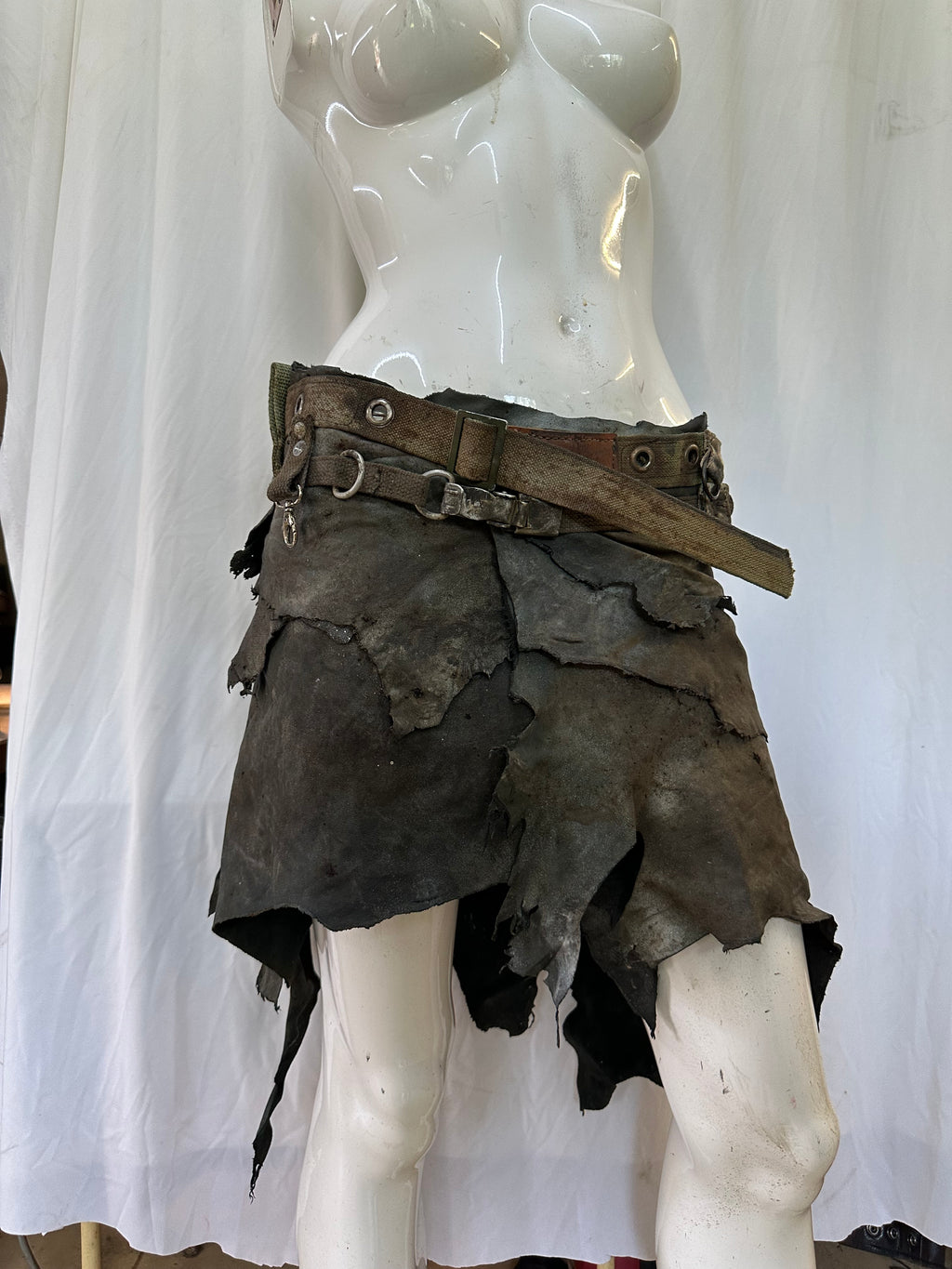 Leather post apocaliptic skirt