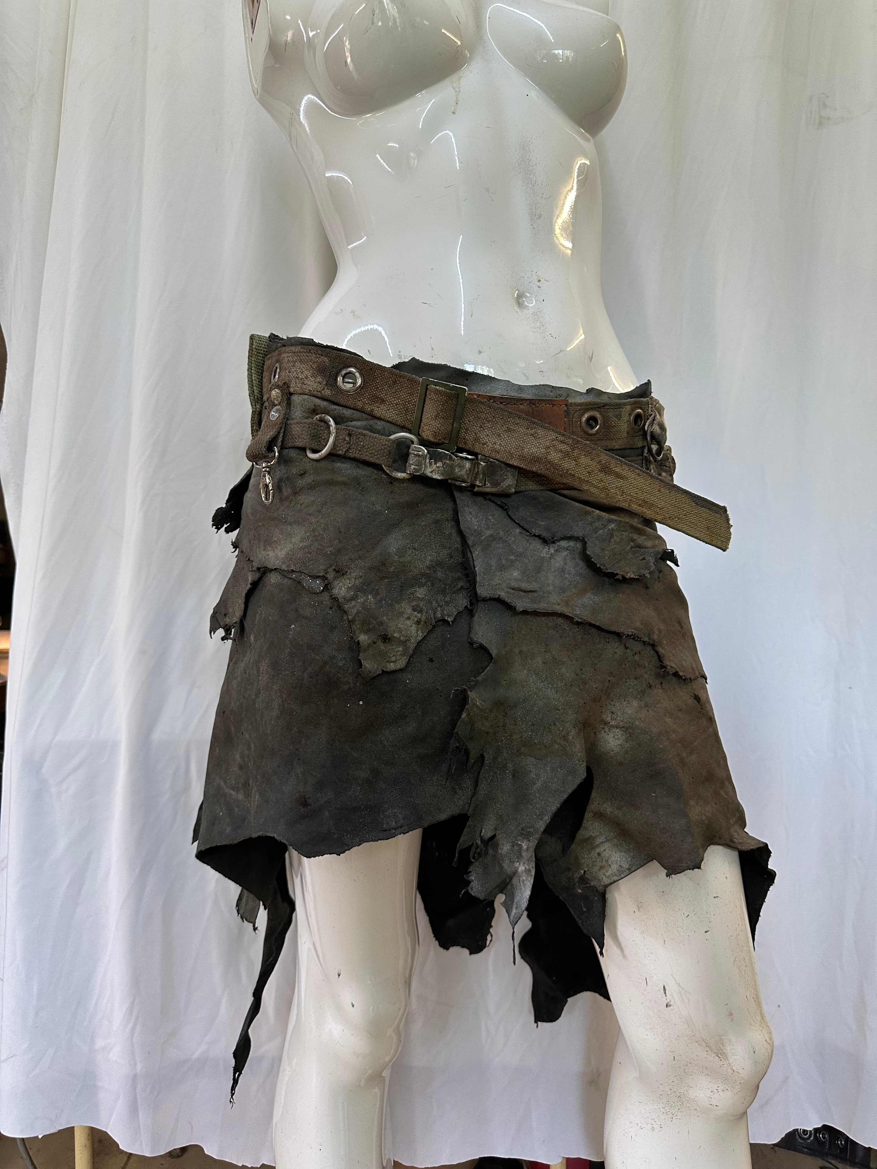 Leather post apocaliptic skirt