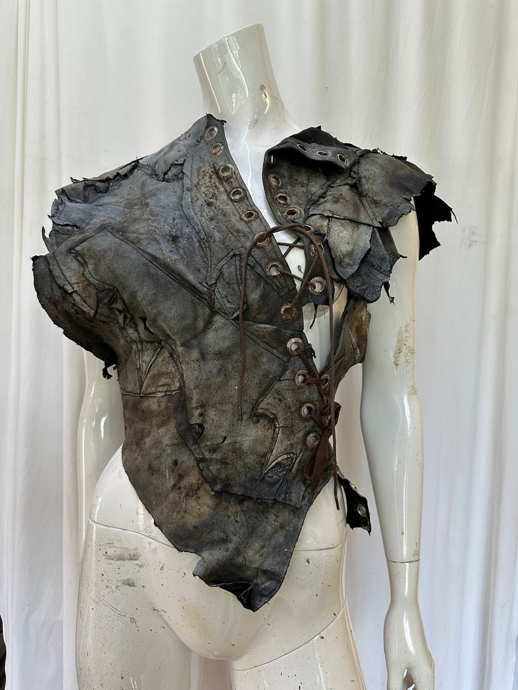 Leather unisex top