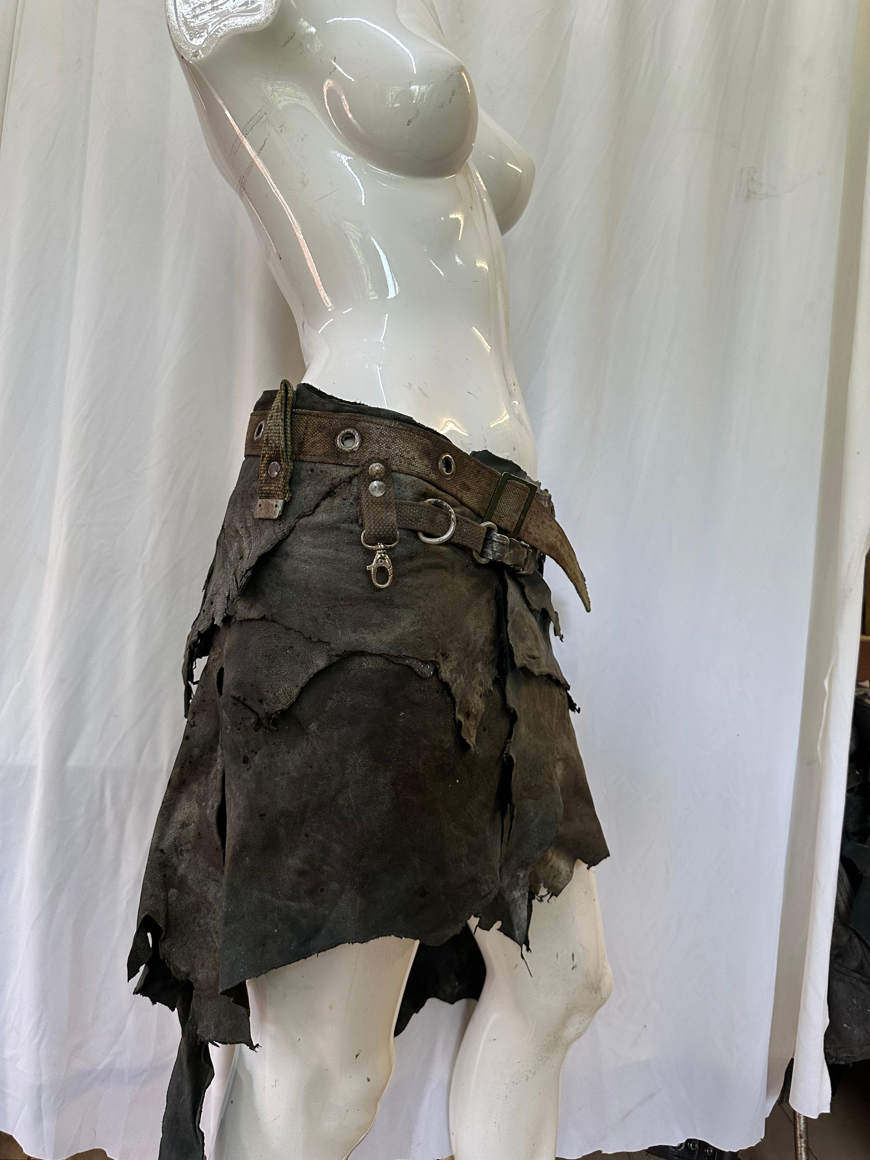 Leather post apocaliptic skirt