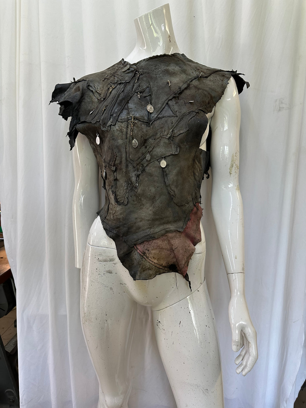 Leather unisex top