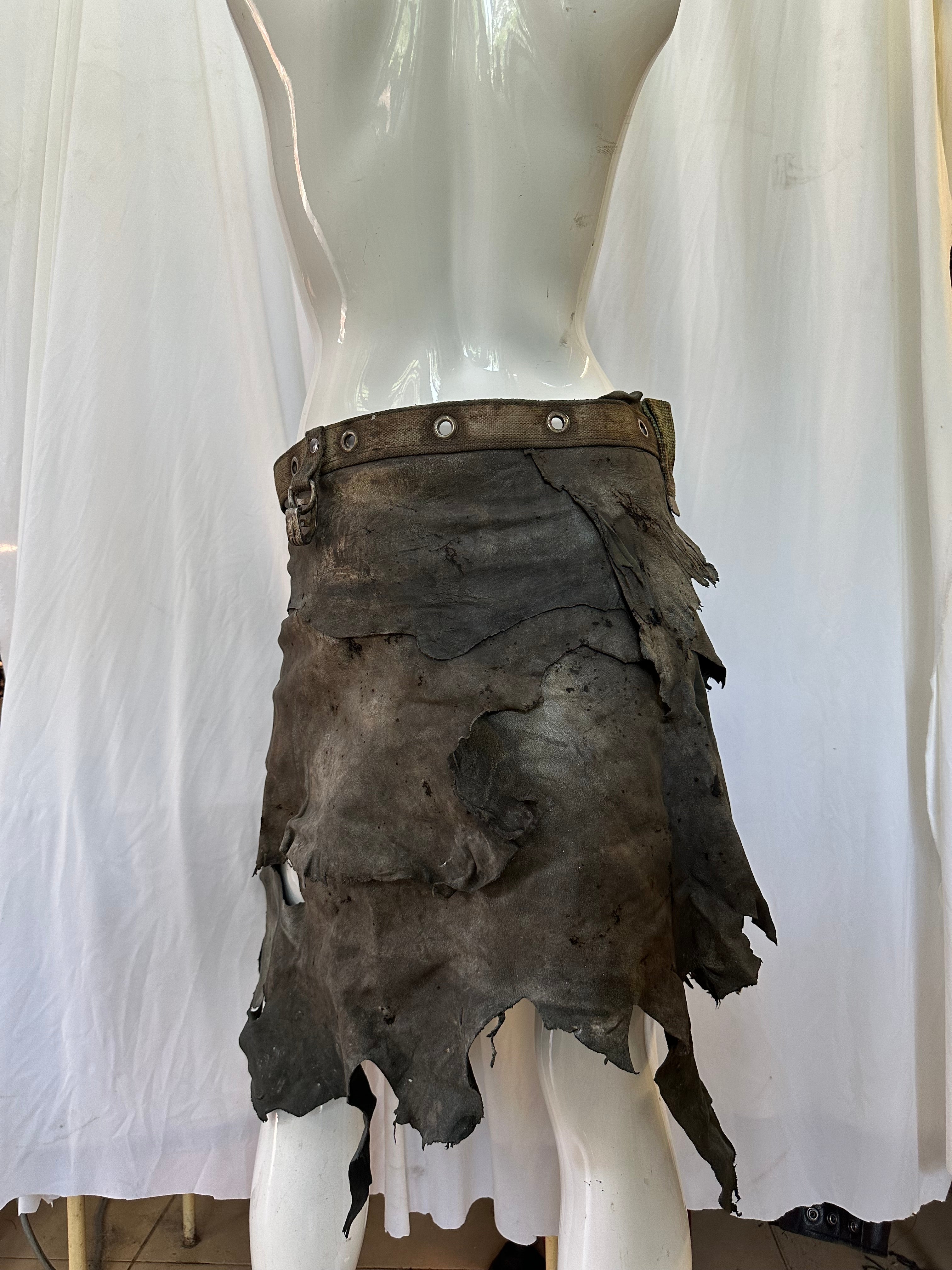 Leather post apocaliptic skirt